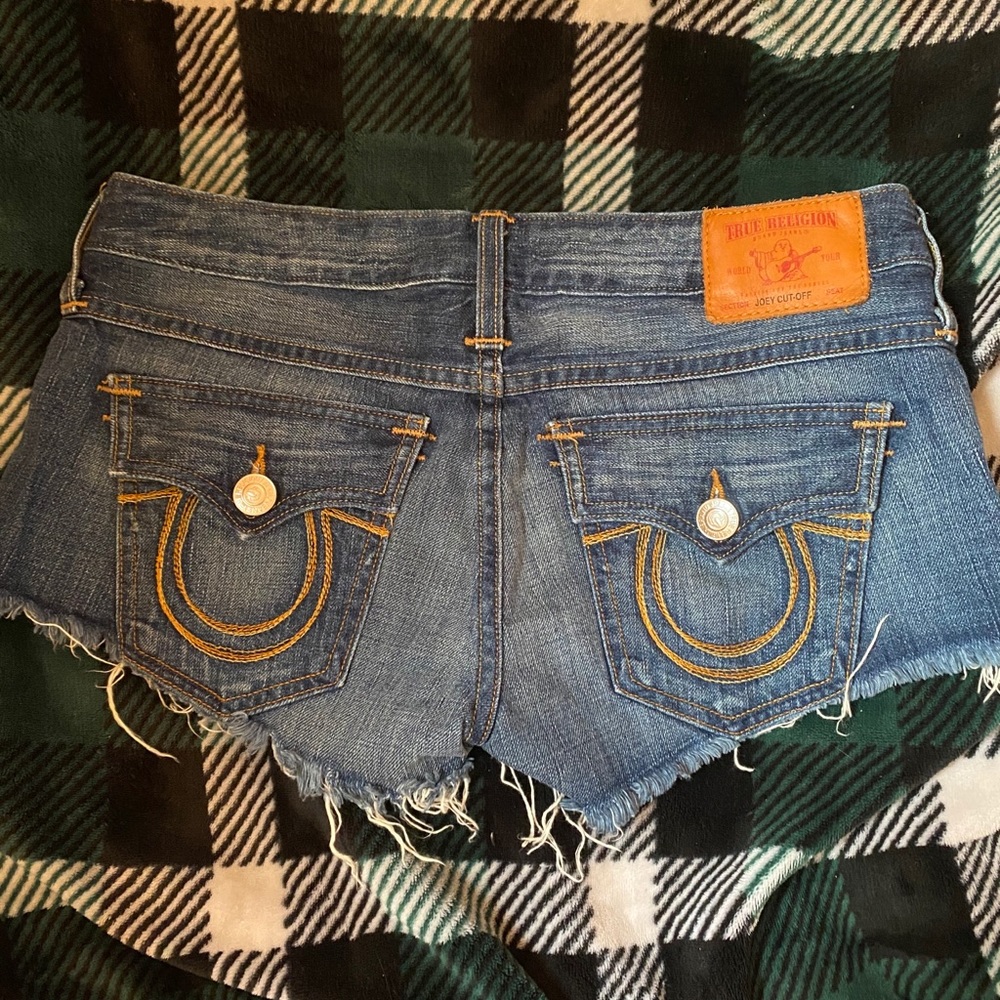 True Religion “Joey Cut-Off” Jean Shorts